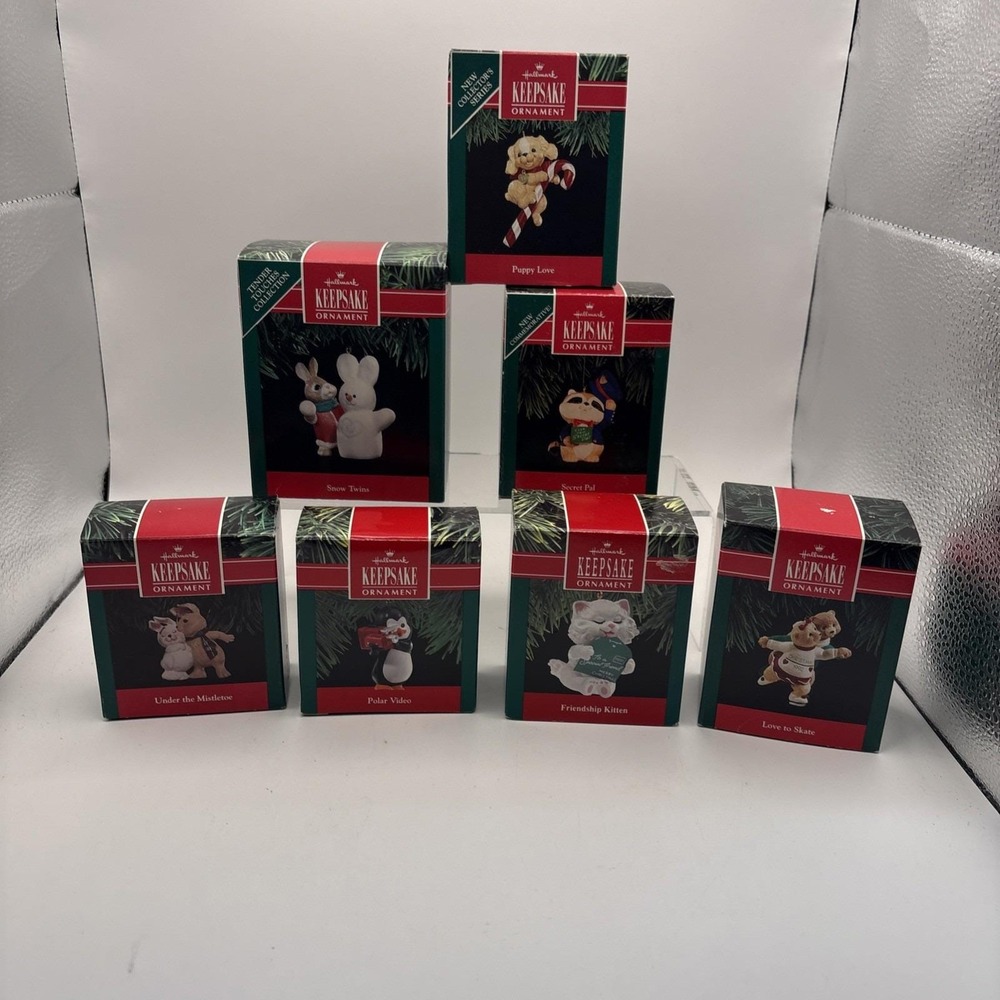 Vtg~Lot of 7~Hallmark Ornaments~Various Themes